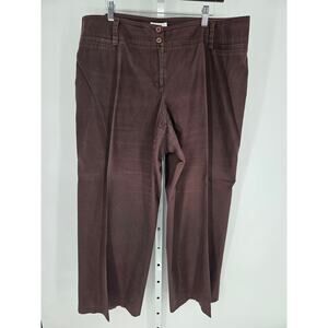 I.N. Studio Purple Cotton Blend High-Rise Double Button Dress Pants Size 18W